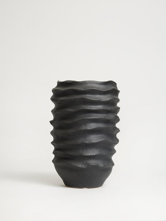 Black Ceramic Line Vase